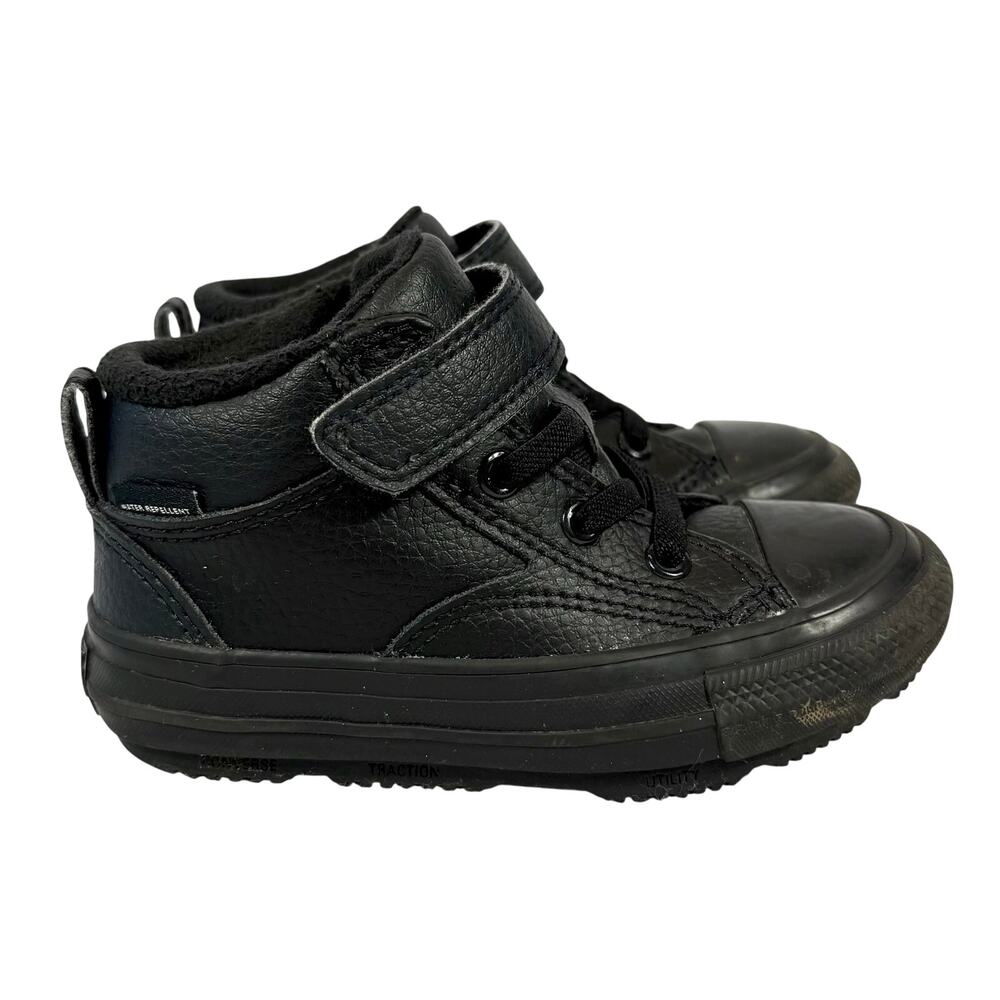Converse All Star Toddler Sneakers Hi Top Size 7 Boys Black Leather Shoes